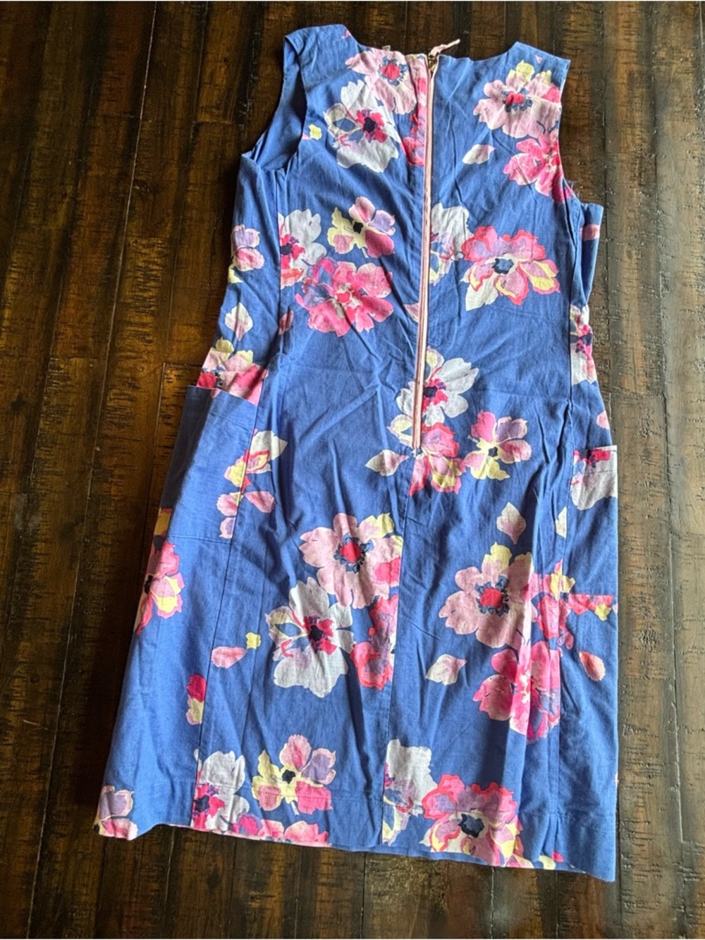 Joules Blue Floral Sleeveless Sheath Dress - Picture 2 of 5